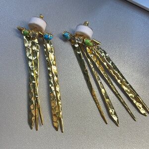 Alexis Bittar Gold and Turquoise Earrings